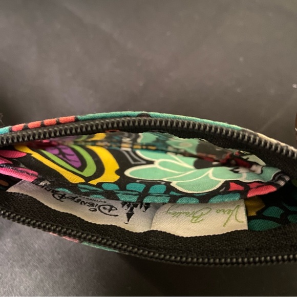 Vera Bradley Disney Parks Magical Bloom zip ID wallet with key ring. ID window. - Picture 7 of 10